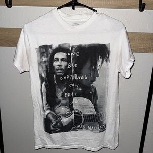 Bob Marley White Graphic T-Shirt
